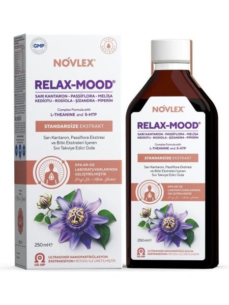 Novlex Relax Mood Sarı Kantaron Passiflora Ekstresi ve Bitki Ekstreleri 250 ml